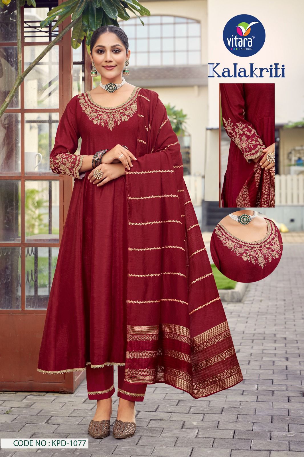 Kalalriti Long Anarkalli Kurti With Bottom Dupatta Catalog